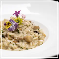 This is an image showing a menu item related to risotto.